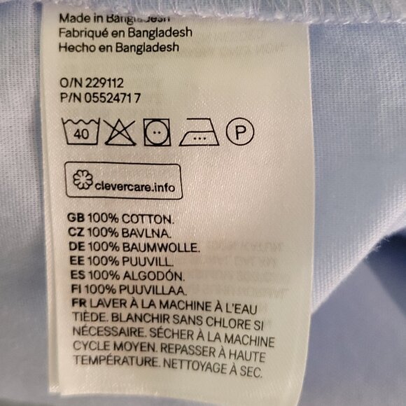 H&M Divided Button Down Shirt Blue Longsleeve Lightweight Size 6 - Picture 7 of 9